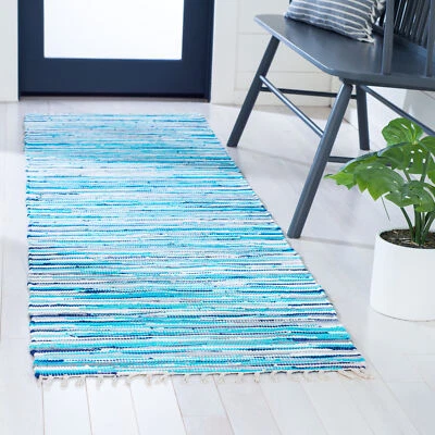 Safavieh Rag Rug TURQUOISE / MULTI 2'-3" X 11' Runner - RAR129C-211 - Image 1 of 3