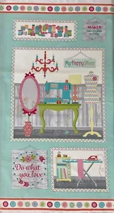 Benartex My Happy Place 60cm Fabric Panel 100% Cotton - Picture 1 of 1