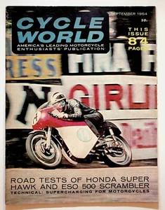 1964 September Cycle World Motorcycle Magazine Honda Super Hawk Minibike Test - Picture 1 of 2