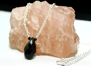 Natural Smoky Quartz Gemstone Handmade Necklace Solid 925 Silver Gift Jewelry - Picture 1 of 6