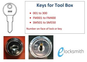 Key cut to your key code number to Suit Sidchrome Tool Box Suits  FREE POST