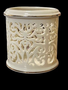 3 candelabros votivos perforados colección Lenox Illuminations retirados - Imagen 1 de 5