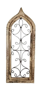 Salem Architectural Wall Garden Window-Wood & Iron-12x35-White & Brown-NEW - Bild 1 von 1