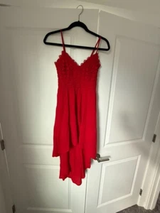 Girls Red Smocked Sundress – Size small, Spaghetti Straps, Flowy Summer Dress - Picture 1 of 5