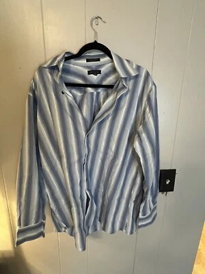 Camisa de vestir para hombre John W. Nordstrom talla grande a rayas manga larga abotonada Foto 1 de 4