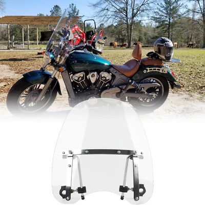 Parabrisas transparente de 18"x16" para Indian Scout para manillar de 7/8" 1" Foto 1 de 4