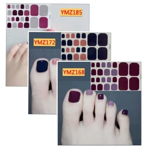 22 pegatinas envolturas de uñas de colores puros marrón oscuro negro púrpura púrpura - Imagen 1 de 10