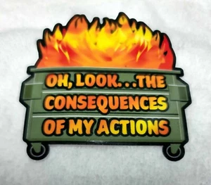 Dumpster fire Waterproof sticker for water bottle, laptop sticker, I'm Fine - Picture 1 of 1