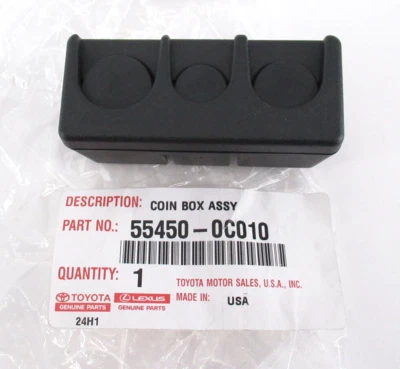 Portamonedas consola delantera negro genuino OEM Toyota 55450-0C010 Foto 1 de 4