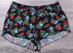 Lilo and Stitch Shorts Womens X-Large Black Hawaiian Light Weight Lounge Bottoms - Picture 1 of 9