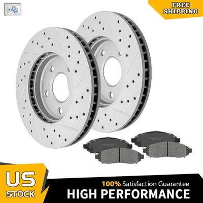 Pastillas de freno de cerámica rotores de disco perforados delanteros de 283 mm para Nissan NV200 2013-2020 Foto 1 de 4