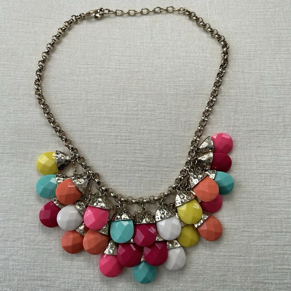 Talbots Bright Multicolor Chunky Layer Bib Necklace Foto 1 de 4