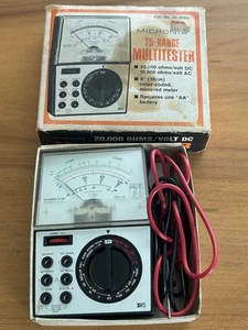 Micronta Multitester CAT.No. 22-202U 25 ranges 20k Ohms/10k Ohms DC- In Box - Picture 1 of 5