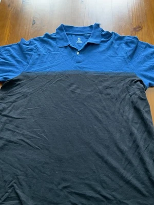 HB Harbor Bay Men's 3XLT Short Sleeve Black And Blue Polo Shirt - Image 1 of 4