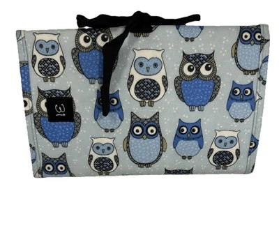 Thirty One Tri Fold Travel Makeup Organizer Blue Owls New Without Tags - Image 1 of 4