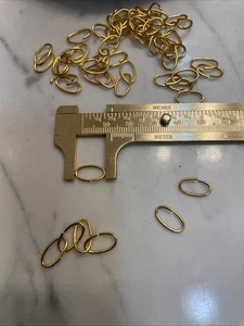 144 Vintage Gold Over Brass 12x8mm Open Jump Rings - Picture 1 of 3