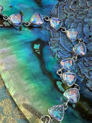 Charles Albert Iridescent Mercury Mist Topaz & Sterling Silver Artisan Bracelet - Image 1 of 4
