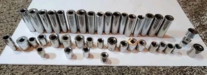 CRAFTSMAN -3/8" DRIVE SOCKET LOT-40  SOCKETS, TALL & SHORT-12 POINT  STD &METRIC - Bild 1 von 7