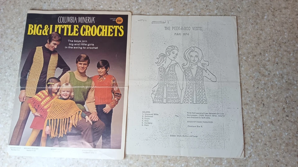 Big & Little Crochets - Columbia Minerva #2519 - 7 Patterns and peek a boo vest - Image 1 of 2