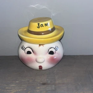 Vintage 1950’s Jam Pot DeForest of California Ceramic Anthropomorphic Man Face - Picture 1 of 6
