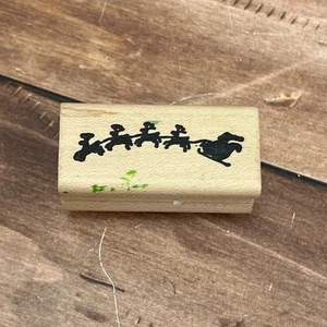 REPEAT IMPRESSIONS 2112D WEIHNACHTSMANNSCHLITTEN & RENTIER HOLZ MONTIERT GUMMISTEMPEL - Bild 1 von 5