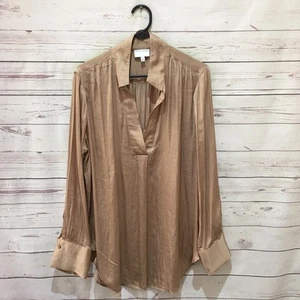WITCHERY Top Blouse Size 14 Brown Long Sleeve - Picture 1 of 6