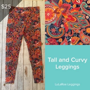 LuLaRoe BRAND NEW Leggings Tall & Curvy TC Buttery Soft Leggings Paisley Colors - Picture 1 of 2