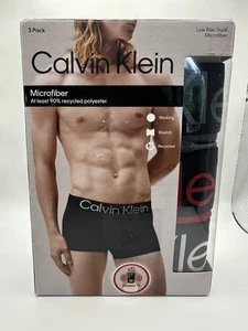 Calvin Klein Confezione 3 Tronchetti Uomo Microfibra A Vita Bassa Nero/Grigio/Rosso Elasticizzato L - Foto 1 di 7