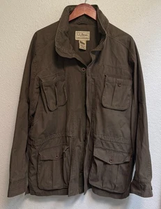 Vintage L.L Bean Mens Hunting Field Military Jacket With Hood Size Large - Picture 1 of 12