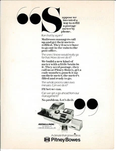 1987 PITNEY BOWES Office Mail Meter Postage Vintage Magazine Print Advertising - Picture 1 of 1