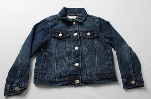 Chic Baby Girl's Collared Button Down Denim Jacket EJ3 Dark Wash Size 6-7 - Picture 1 of 3