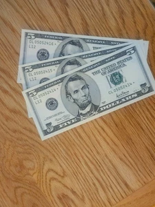 2001 $5 STAR NOTE LOT SAN FRANCISCO DISTRICT UNC/GEM #CL05052414*- CL05052416* - Picture 1 of 7