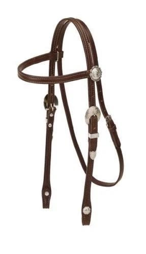 TORY кожаный брови недоуздок - большой серебряные пряжки и раковины - пони - DarkOil - Изображение 1 из 1