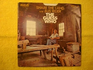 1970 THE GUESS WHO "SHARE THE LAND" W/ORIG. PIC. SLEEVE!!! 45 7" - Picture 1 of 4