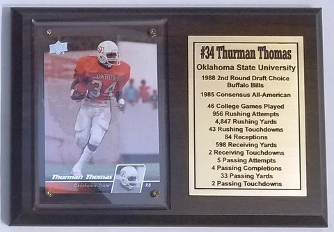 Oklahoma State University Thurman Thomas Football Card Plaque Cover