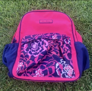 Vera Bradley Mochila Bolso para Libros Floral Flores Rosa Azul Cremallera Compartimentos Escuela - Imagen 1 de 5