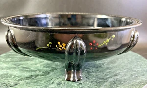 Antiguo Art Deco Mt. Agradable negro (amatista negra) por Smith Glass pintado a mano - Imagen 1 de 12