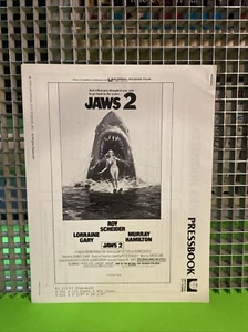 JAWS 2 Movie Pressbook Original Complete Poster 11” X 8 1/2” Horror Sharks - Bild 1 von 6