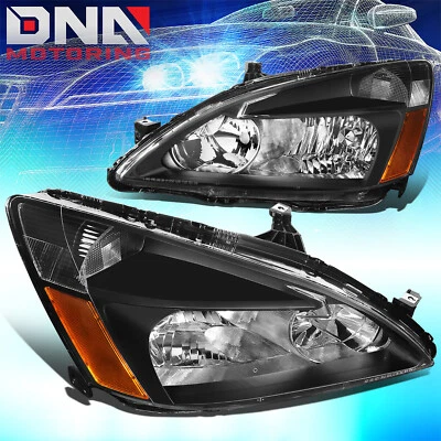 PARA HONDA ACUERDO 2003-2007 2 PUERTAS 4 PUERTAS JDM CARCASA NEGRA FAROS ESQUINEROS ÁMBAR Foto 1 de 4