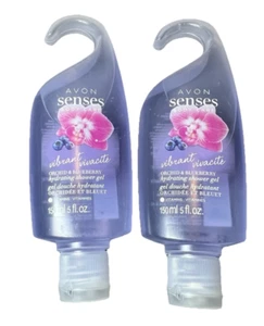 Avon Senses Gel Doccia Orchidea e Mirtillo 2 Bottiglie Idratante 5 Fl Oz Nuovo - Foto 1 di 14