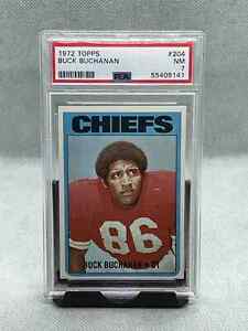 1972 Topps Football Buck Buchanan Card #204 PSA 7 NM Kansas City Chiefs