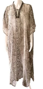 Nordstrom Rack Python Print Kaftan Semi Sheer Maxi Long Muumuu Dress One Size - Picture 1 of 5