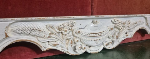 Scroll leaf corn tureen carving pediment - Antique french architectural salvage Cover