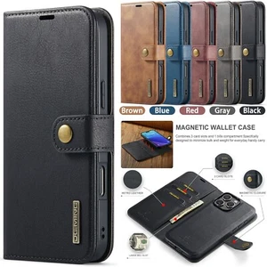 Funda de cuero tipo billetera abatible para teléfono iPhone 16 15 Pro Max 14 13 12 11 XR 7 8 - Imagen 1 de 69