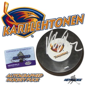 KARI LEHTONEN Signed ATLANTA THRASHERS Puck w/COA "NEW" #4 - Picture 1 of 1