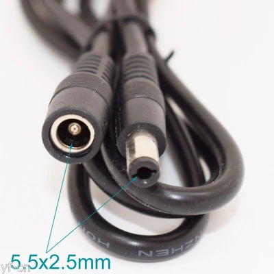 1pc 1M/3.3ft DC Power Supply 5.5x2.5mm 2.5mm Male to Female Extension Cable - Image 1 of 4