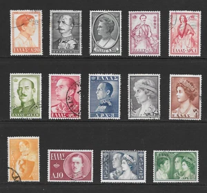 GREECE SCOTT 604 - 617 USED SET - 1957 ROYAL PORTRAITS TYPES OF 1956 - Picture 1 of 2