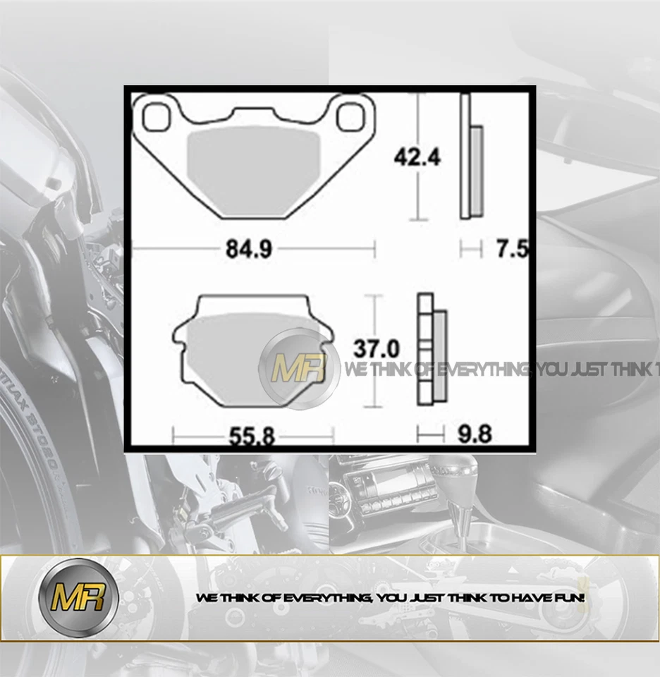 FOR KAWASAKI KLR 250 FROM 1984 TO 1991 REAR BRAKE PADS SEMI METALLIC BRAKING - Image 1 of 1