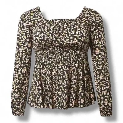 TORRID Rayon Ava Ditsy Floral Blouson Sleeve Blouse Size 1  1X 14-16 - Image 1 of 4