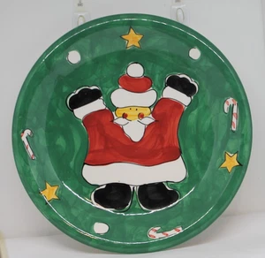 Gibson Designs Piatto da portata Babbo Natale verde festivo diametro 11" - Foto 1 di 6